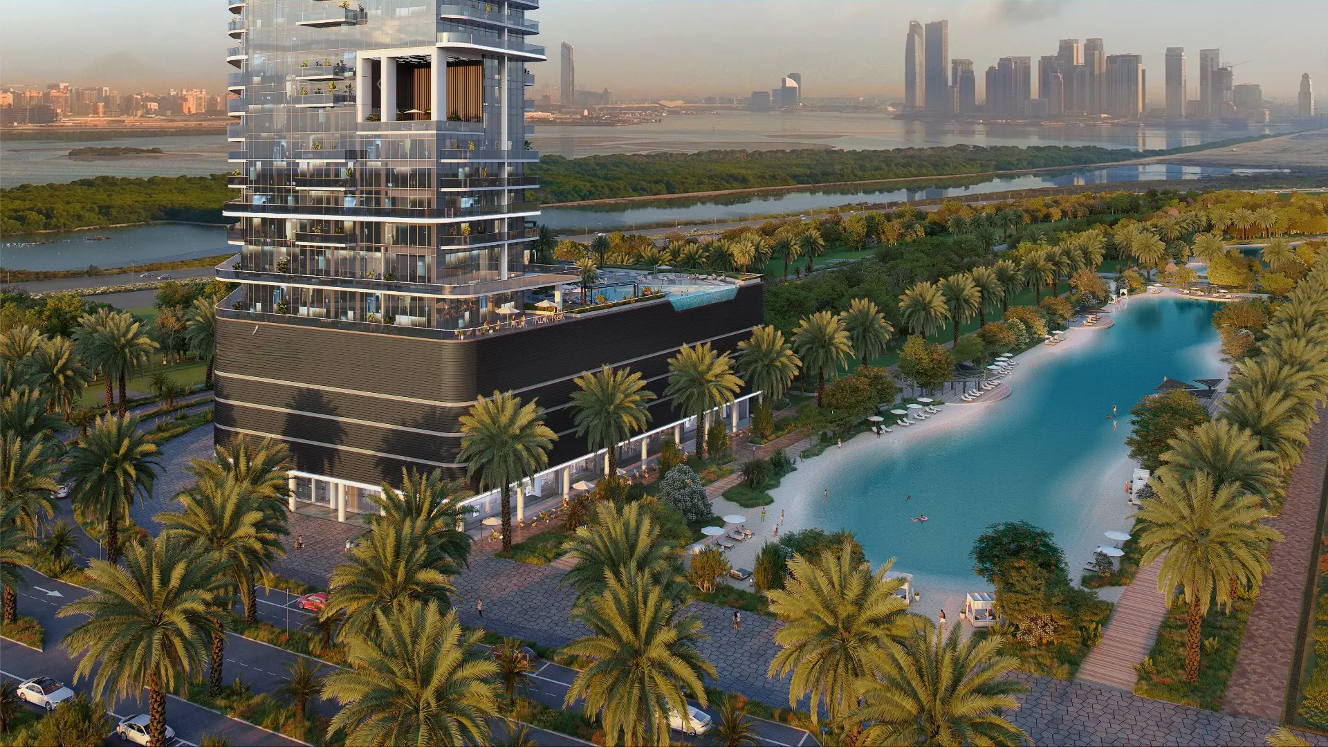 Claydon House – lagoon aerial view